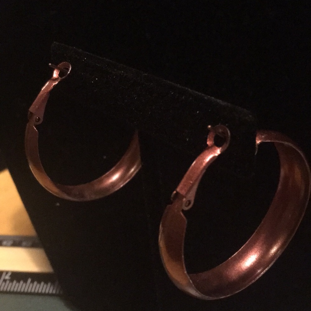 3/15 Bronze color hoop earrings. - Picture 3 of 7